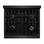 ZLINE 30 in. Gas Range 4.2 cu. ft. 4 Burners Black Stainless Steel (HGRB-30)