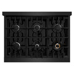 ZLINE 36 in. Gas Range 5.2 cu. ft. 6 Burners Black Stainless Steel (HGRB-36)