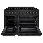 ZLINE 48 in. Double Oven Gas Range, 6.7 cu. ft., 8 Burner Cooktop, Black Stainless Steel (HGRB-48)
