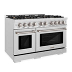 ZLINE 48 in. Dual Fuel Range 6.7 cu. ft. Double Oven with 8 Brass Burners, Satin Stainless Steel (HDRS-BR-48)