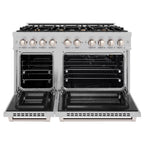 ZLINE 48 in. Gas Range 6.7 cu. ft. Double Oven, 8 Brass Burners, Satin Stainless Steel (HGRS-BR-48)