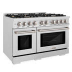 ZLINE 48 in. Gas Range 6.7 cu. ft. Double Oven, 8 Brass Burners, Satin Stainless Steel (HGRS-BR-48)