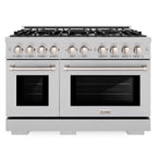 ZLINE 48 in. Gas Range Double Oven 6.7 cu. ft. 8 Burner Cooktop Satin Stainless Steel (HGRS-48)