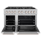 ZLINE 48 in. Gas Range Double Oven 6.7 cu. ft. 8 Burner Cooktop Satin Stainless Steel (HGRS-48)