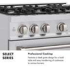 ZLINE 48 in. Select Series Double Oven Dual Fuel Range with 8 Gas Burners and Electric Convection Ovens, 6.7 cu. ft., Stainless Steel, MODEL HDR48