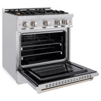 ZLINE 30 in. 4.2 cu. ft. Select Dual Fuel Range with 4 Brass Burners in Stainless Steel (HDR-BR-30)