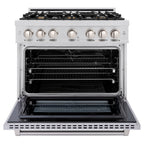 ZLINE 36 in. Select Dual Fuel Range 5.2 cu. ft. Stainless Steel with 6 Brass Burners (HDR-BR-36)