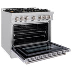 ZLINE 36 in. Select Dual Fuel Range 5.2 cu. ft. Stainless Steel with 6 Brass Burners (HDR-BR-36)