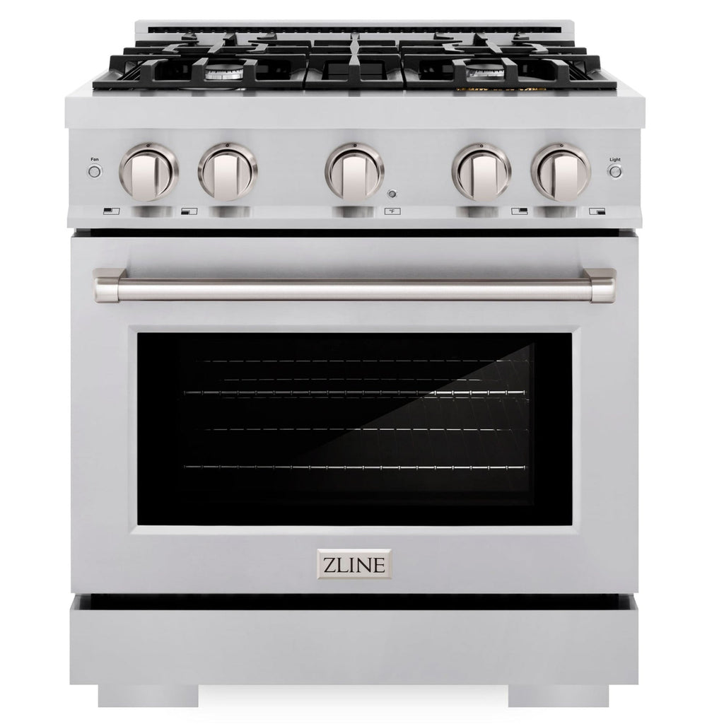 ZLINE Select 30 in. Dual Fuel Range with 4 Gas Burners and Electric Convection Oven, 4.2 cu. ft., Stainless Steel (HDR30)