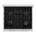 ZLINE Select 30 in. Dual Fuel Range with 4 Gas Burners and Electric Convection Oven, 4.2 cu. ft., Stainless Steel (HDR30)