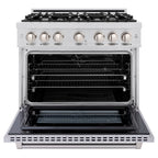 ZLINE 36 in. Dual Fuel Range 5.2 cu. ft. 6 Burner Gas Cooktop Electric Convection Oven Stainless Steel, MODEL HDR36