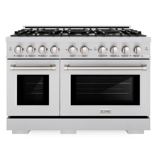 ZLINE 48 in. Select Series Double Oven Dual Fuel Range with 8 Gas Burners and Electric Convection Ovens, 6.7 cu. ft., Stainless Steel, MODEL HDR48