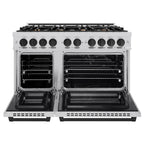 ZLINE 48 in. Dual Fuel Range 6.7 cu. ft. Double Oven 8 Burners Stainless Steel with Matte Black Accents (HDRZ-48-MB)
