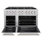 ZLINE Select 48 in. Double Oven Dual Fuel Range with 8 Gas Burners, 6.7 cu. ft., Stainless Steel with White Matte Doors (HDR-WM-48)