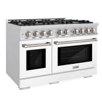 ZLINE Select 48 in. Double Oven Dual Fuel Range with 8 Gas Burners, 6.7 cu. ft., Stainless Steel with White Matte Doors (HDR-WM-48)