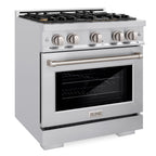 ZLINE 30 in. 4.2 cu. ft. Select Gas Range with 4 Brass Burners and Convection Gas Oven in Stainless Steel (HGR-BR-30)