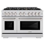 ZLINE 48 in. Select Double Oven Gas Range with 8 Brass Burners, 6.7 cu. ft., Stainless Steel (HGR-BR-48)
