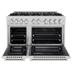 ZLINE 48 in. Select Double Oven Gas Range with 8 Brass Burners, 6.7 cu. ft., Stainless Steel (HGR-BR-48)