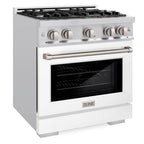 ZLINE 30 in. Select Gas Range, 4 Burners, 4.2 cu. ft. Convection Oven, Stainless Steel with White Matte Door (HGR-WM-30)