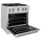 ZLINE 30 in. Gas Range 4.2 cu. ft. Capacity 4 Burners Convection Gas Oven Satin Stainless Steel (HGRS-30)