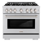 ZLINE 36 in. Gas Range 5.2 cu. ft. Stainless Steel 6 Burner Cooktop (HGR36)