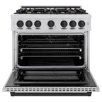 ZLINE 36 in. Gas Range – 5.2 cu. ft. Select Series – 6 Burner Cooktop – Stainless Steel with Matte Black Accents (HGRZ-36-MB)