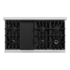 ZLINE 48 in. 6.7 cu. ft. Select Double Oven Gas Range with 8 Gas Burners, Stainless Steel with White Matte Doors (HGR-WM-48)