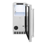 ZLINE 15" Touchstone Clear Cube Ice Maker with Drain Pump and Solid Stainless Steel Door, ICCD-ST-15
