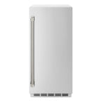 ZLINE Autograph 15" Touchstone Clear Cube Ice Maker with Drain Pump and Solid Stainless Steel Door with Polished Nickel Helix Handle, ICCDZ-ST-15-KPN