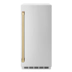 ZLINE Autograph 15" Touchstone Gourmet Ice Maker with Drain Pump and Solid Stainless Steel Door with Champagne Bronze Handle, IGMDZ-ST-15-CB