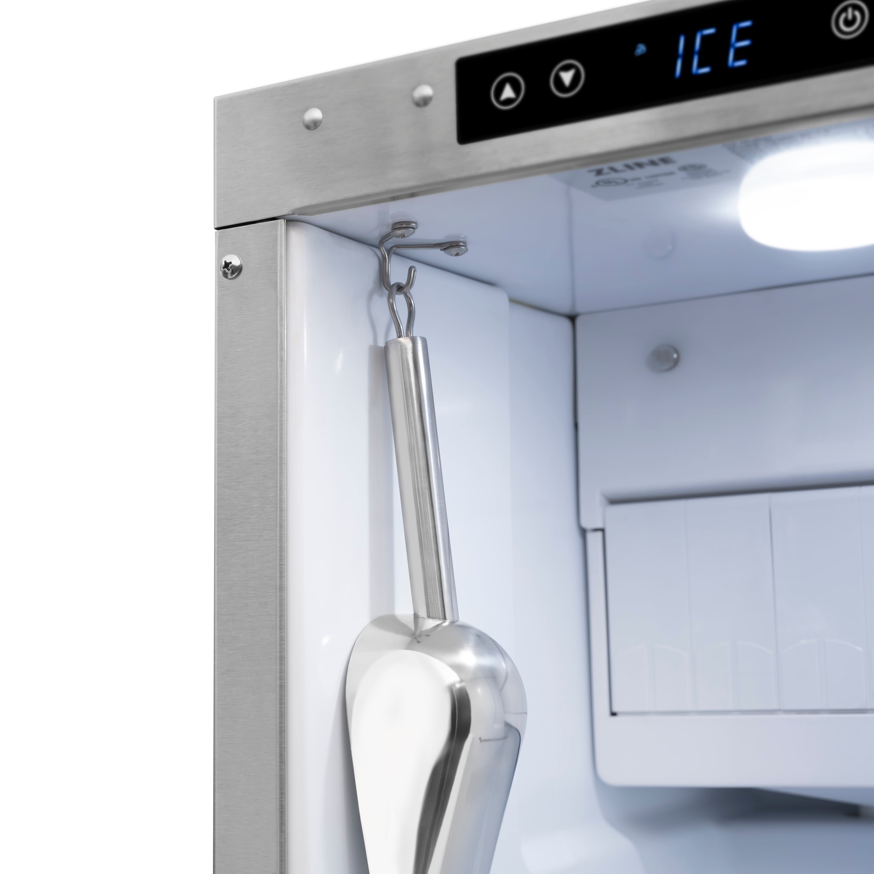 ZLINE Autograph 15" Touchstone Gourmet Ice Maker with Drain Pump and Solid Stainless Steel Door with Polished Gold Handle, IGMDZ-ST-15-G