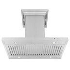 ZLINE 42 in. Island Mount Range Hood 400 CFM Stainless Steel Built-In Bluetooth Speakers (GL2iCRN-BT-42)