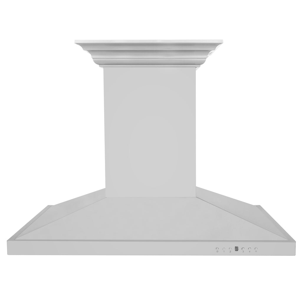 ZLINE 42 in. Island Mount Range Hood 400 CFM Stainless Steel Built-In Bluetooth Speakers (GL2iCRN-BT-42)