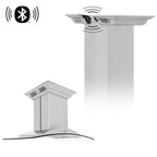 ZLINE 36 in Island Mount Range Hood 400 CFM Stainless Steel CrownSound Bluetooth Speakers (GL9iCRN-BT-36)