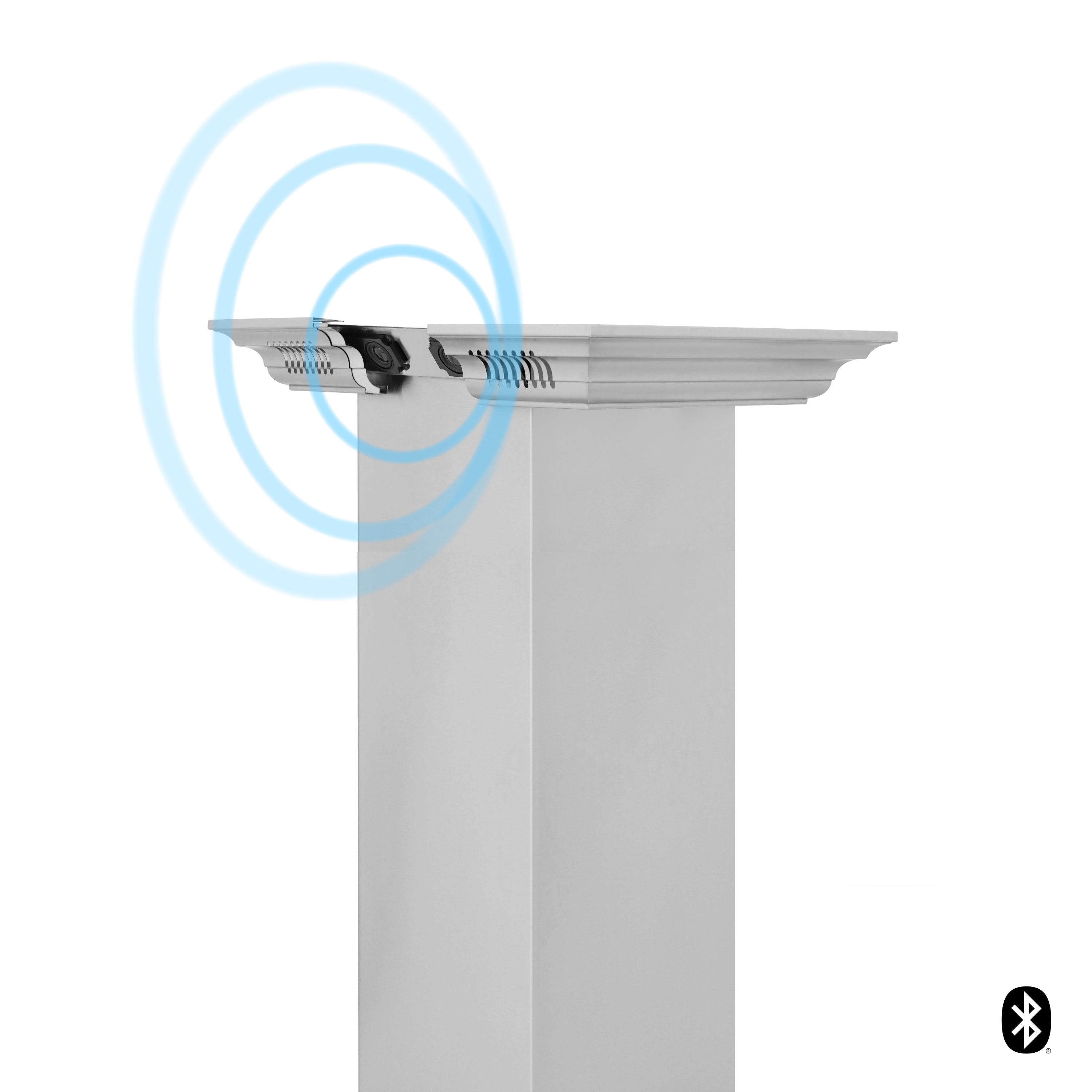 ZLINE 36 in Island Mount Range Hood 400 CFM Stainless Steel CrownSound Bluetooth Speakers (GL9iCRN-BT-36)