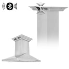 ZLINE 36 in. Island Mount Range Hood 400 CFM Stainless Steel CrownSound Bluetooth Speakers (GL1iCRN-BT-36)
