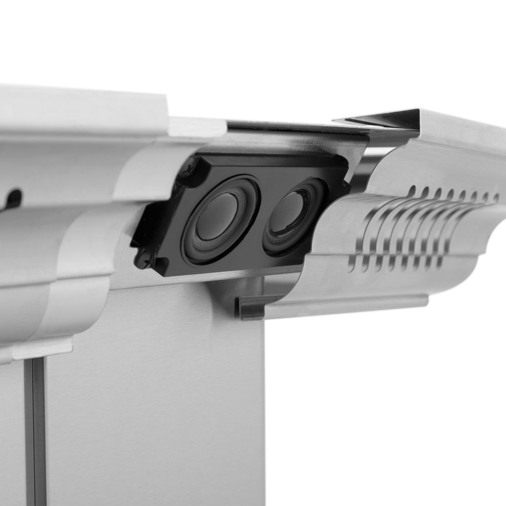 ZLINE 42 in. Island Mount Range Hood Stainless Steel with Built-In Bluetooth Speakers (KE2iCRN-BT-42)