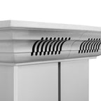 ZLINE 42 in. Island Mount Range Hood Stainless Steel with Built-In Bluetooth Speakers (KE2iCRN-BT-42)