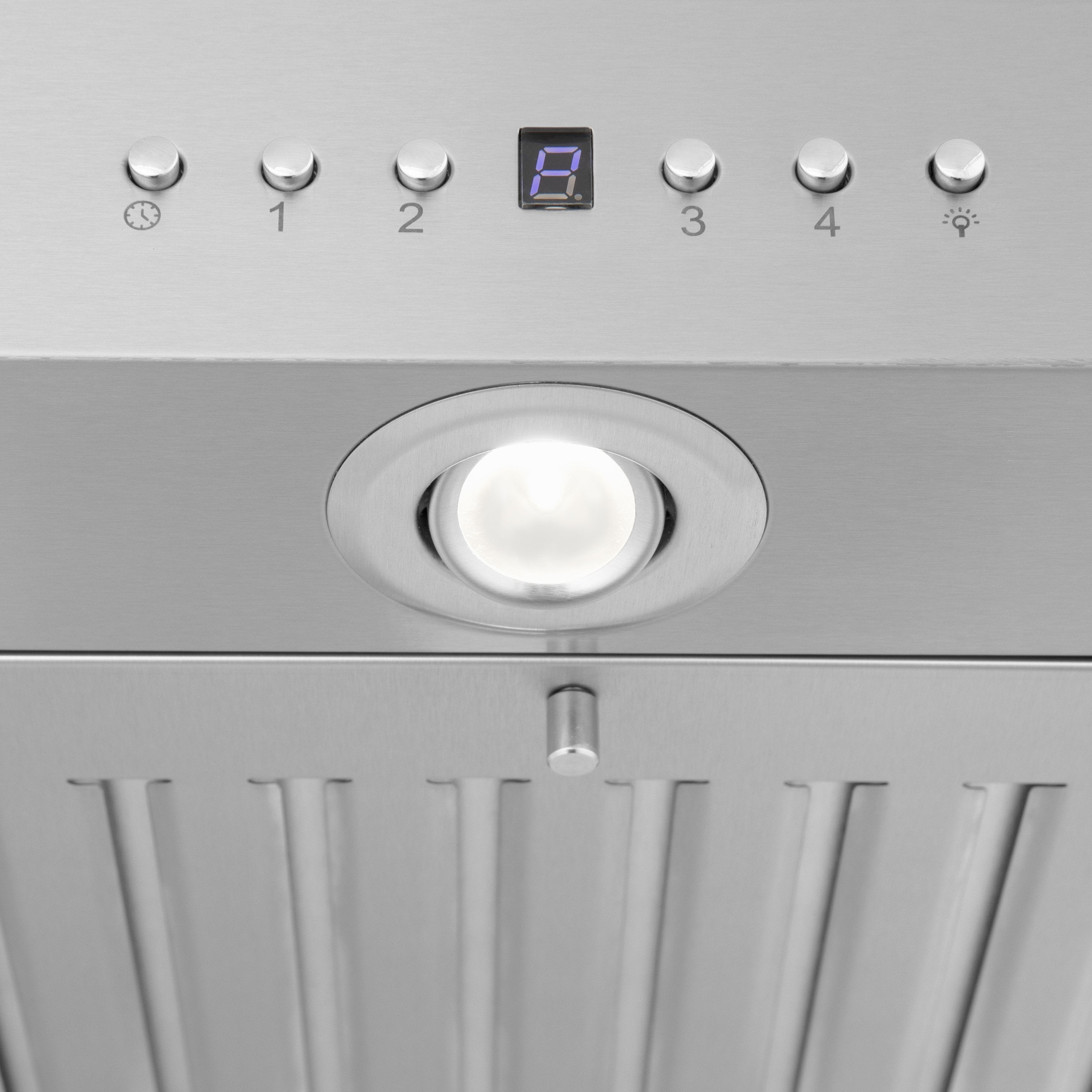 ZLINE 36 in. Island Mount Range Hood with CrownSound Bluetooth Speakers, Stainless Steel, 400 CFM, KE2iCRN-BT-36