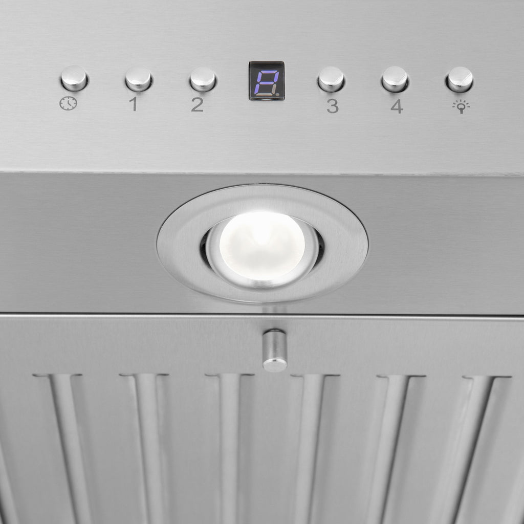 ZLINE 42 in. Island Mount Range Hood Stainless Steel with Built-In Bluetooth Speakers (KE2iCRN-BT-42)