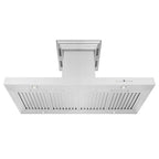 ZLINE 48 in. Island Mount Range Hood 400 CFM Stainless Steel Bluetooth CrownSound Speakers (KE2iCRN-BT-48)