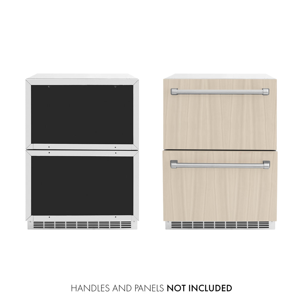 ZLINE 24 in. Refrigerator Drawer 168 Can Capacity Outdoor Rated Panel Ready Touchstone Series (RDSPO-24)