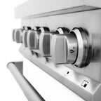 ZLINE 30-Inch Dual Fuel Range with Gas Burners, Electric Oven, Griddle, and White Matte Door in Stainless Steel (4.0 cu. ft.), Model RA-WM-GR-30