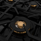 ZLINE Autograph Edition 60 in. 7.4 cu. ft. Dual Fuel Range with Gas Cooktop and Electric Convection Oven in Stainless Steel with Gold Accents (RAZ-60-G)
