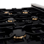 ZLINE Autograph Edition 36 in. 4.6 cu. ft. Dual Fuel Range with Gas Cooktop and Electric Convection Oven, White Matte Door with Champagne Bronze Accents (RAZ-WM-36-CB)