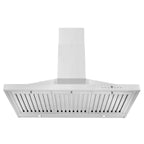 ZLINE 24 in. Wall Mount Range Hood Convertible Stainless Steel Ducted/Ductless Charcoal Filters Included (KB-CF-24)