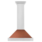 ZLINE 30 in. Wall Mount Range Hood 400 CFM Convertible Stainless Steel with Copper Shell and Stainless Steel Handle (KB4STX-C-30)