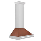ZLINE 30 in. Wall Mount Range Hood 400 CFM Convertible Stainless Steel with Copper Shell and Stainless Steel Handle (KB4STX-C-30)