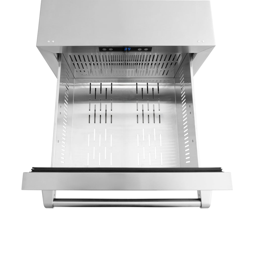 ZLINE 24-Inch Outdoor Refrigerator Drawer 4.6 Cu. Ft. Capacity Stainless Steel Dual Drawer 168-Can Storage (RDSO-ST-24)