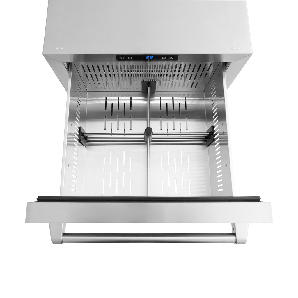 ZLINE 24-Inch Outdoor Refrigerator Drawer 4.6 Cu. Ft. Capacity Stainless Steel Dual Drawer 168-Can Storage (RDSO-ST-24)